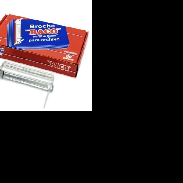 BROCHE PARCHIVO 8 CM. BACO ECON. ROJO CJA.C50 C.100